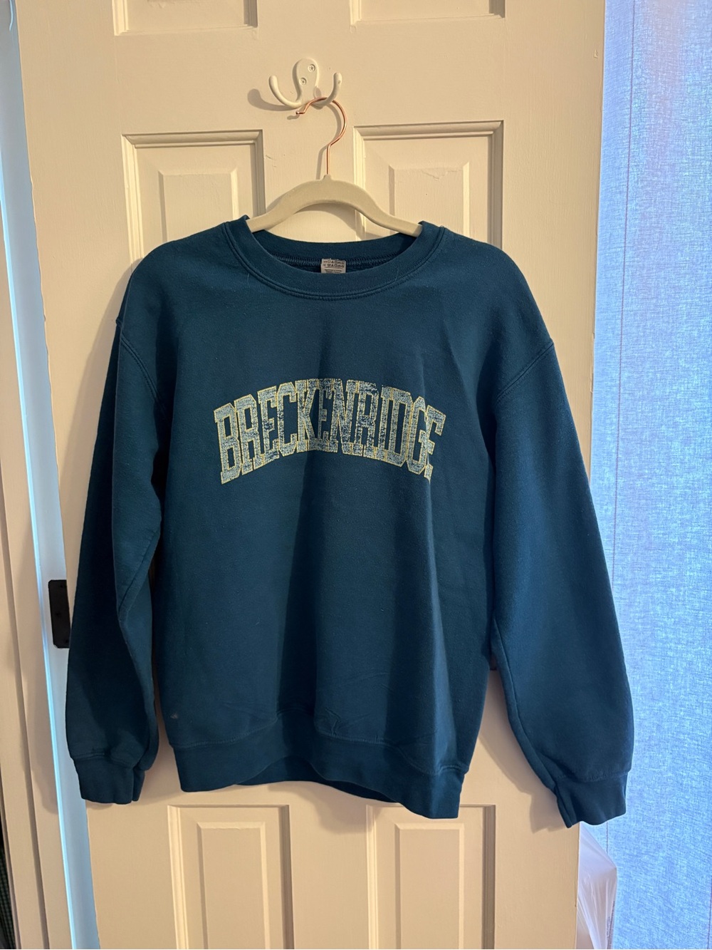 Teal Crewneck Sweatshirt with 'Breckinridge' Graphic